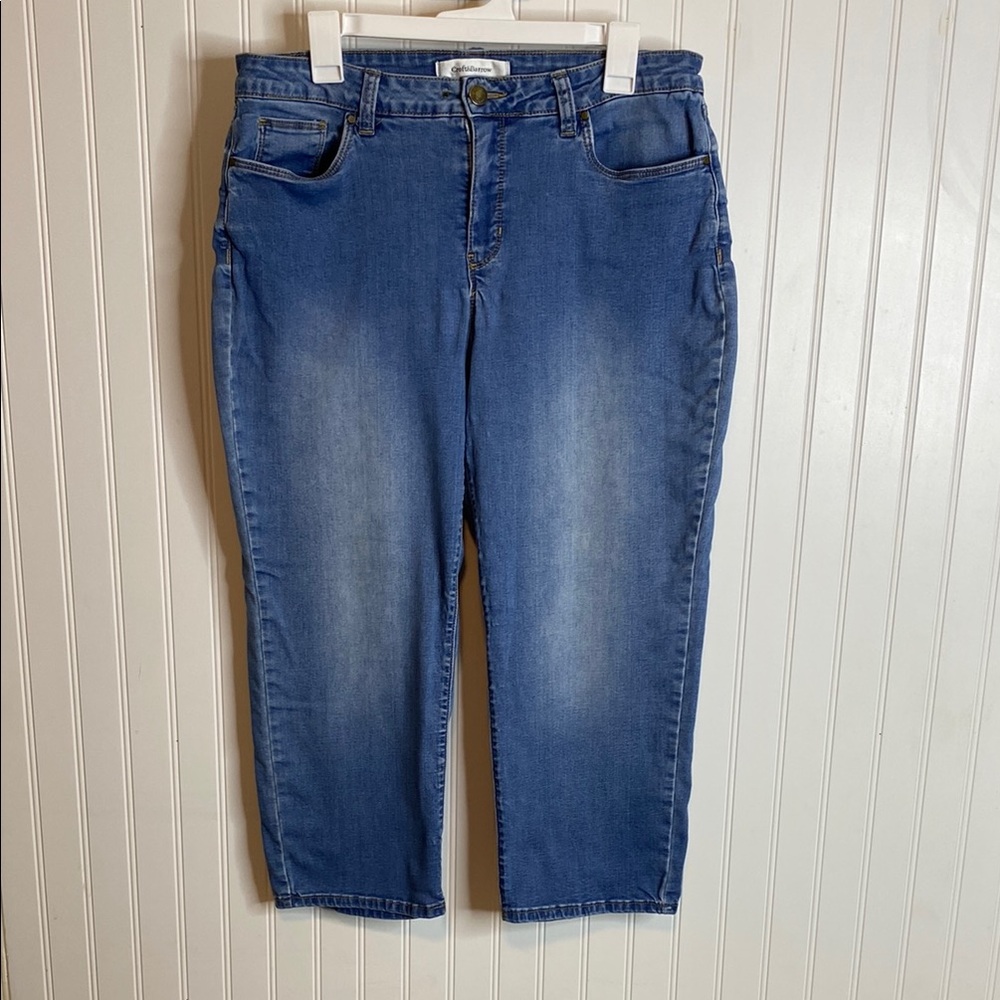 Women's Croft & Barrow plus size 14 cropped stretch Blue Jeans